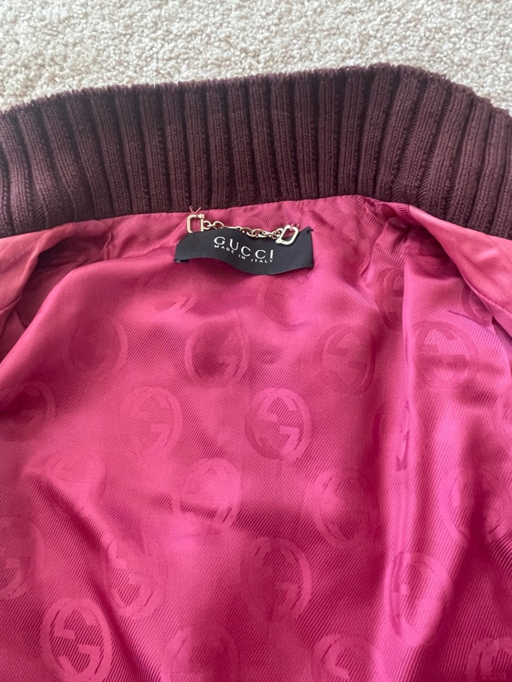RARE ICONIC VINTAGE GUCCI BOMBER JACKET MADONNA PINK SZ 40 IT COACHELLA WOW! - Picture 8 of 10
